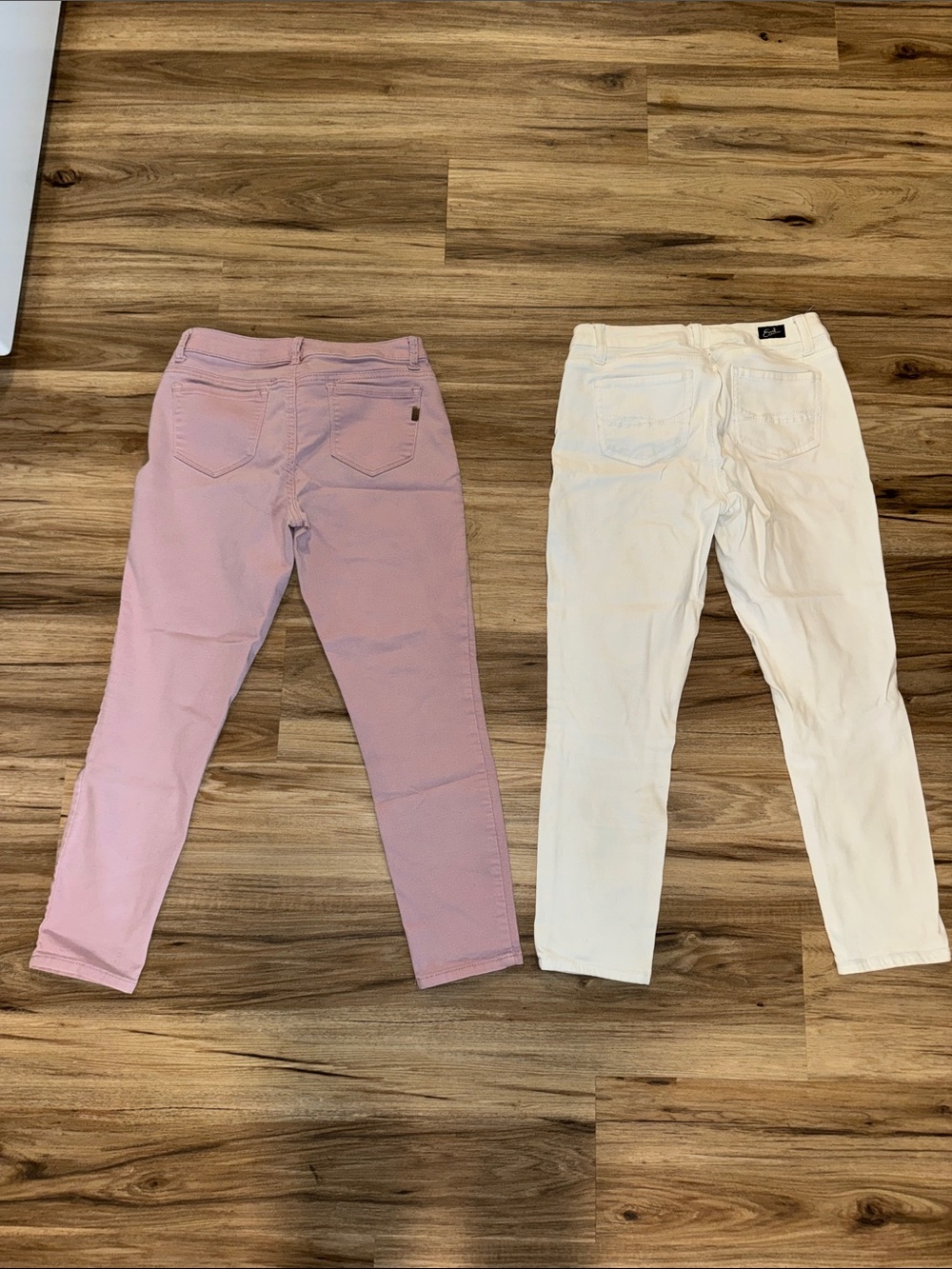 1822 Denim Girls Pink & Earl White Skinny Jeans